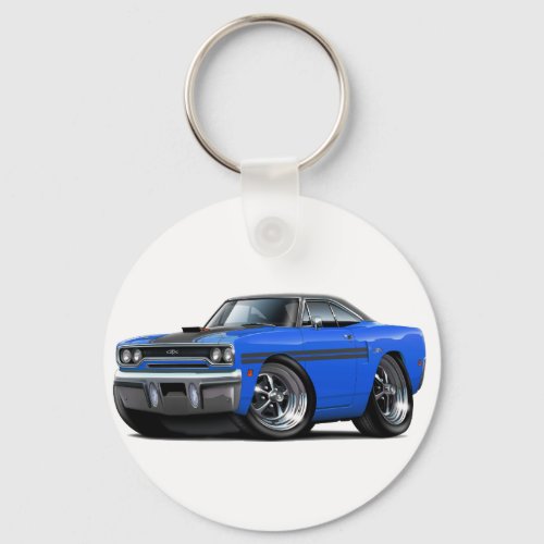 1970 Plymouth GTX Blue-Black Top Car Keychain