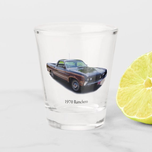 1970 Ranchero shot glass (Front)