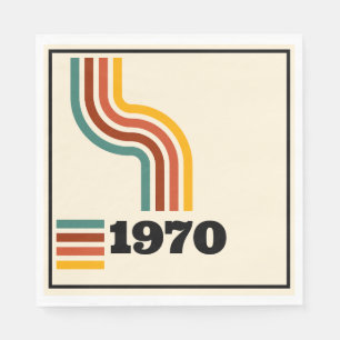 1970 Retro Vintage Poster Birthday or Reunion Napkins