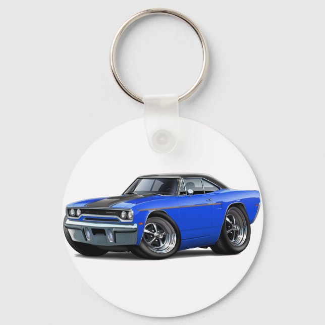 1970 Roadrunner Blue-Black Stripe Keychain (Front)