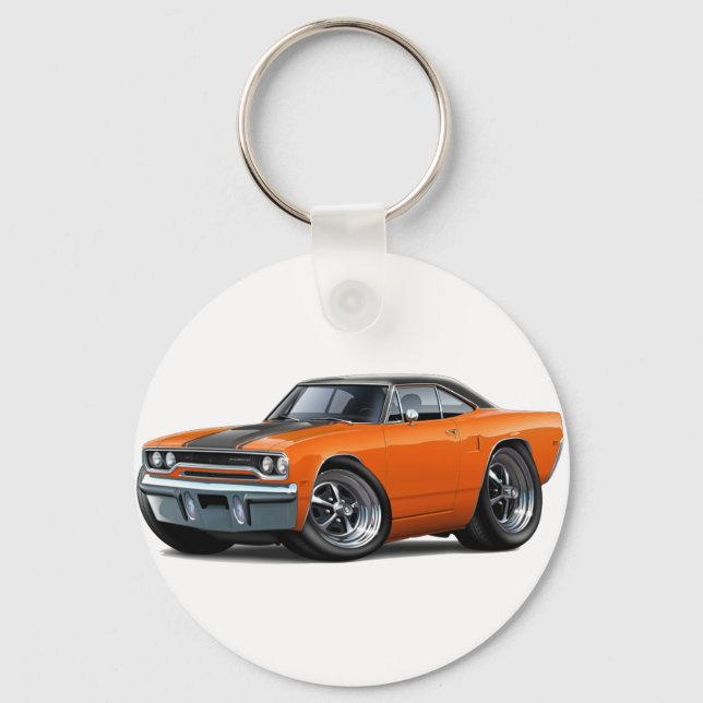 1970 Roadrunner Orange-Black Top Keychain (Front)