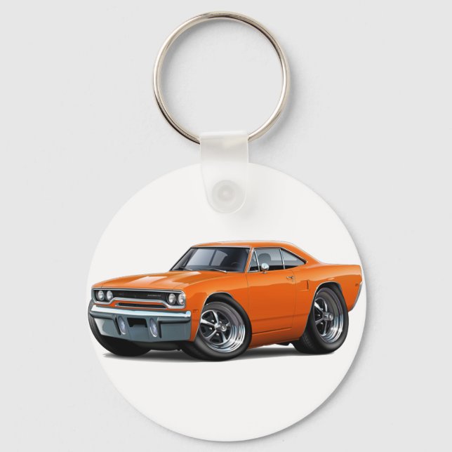 1970 Roadrunner Orange Car Keychain (Front)