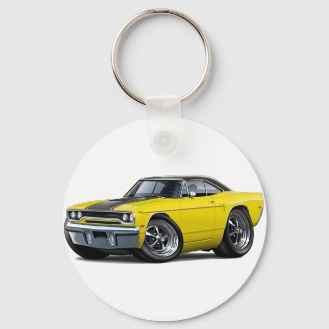 1970 Roadrunner Yellow-Black Stripe Keychain (Front)