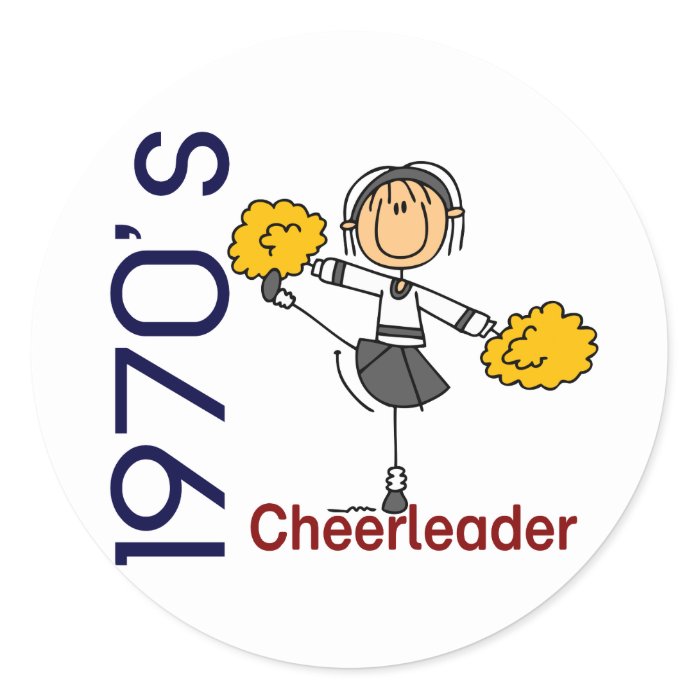 1970’s Cheerleader Stick Figure Sticker