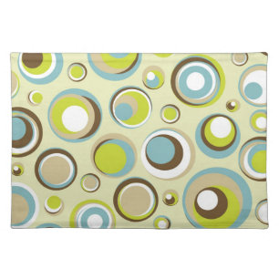1970’s Retro Circle Pattern Fabric Print Placemat