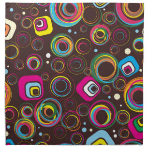 1970’s Retro Circle Square 1950 Groovy Napkins