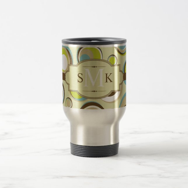 1970’s Retro Circle Stainless Steel Travel Mug Cup (Center)