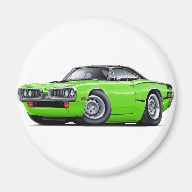 1970 Super Bee Lime-Black Top C-Stripe Magnet (Front)
