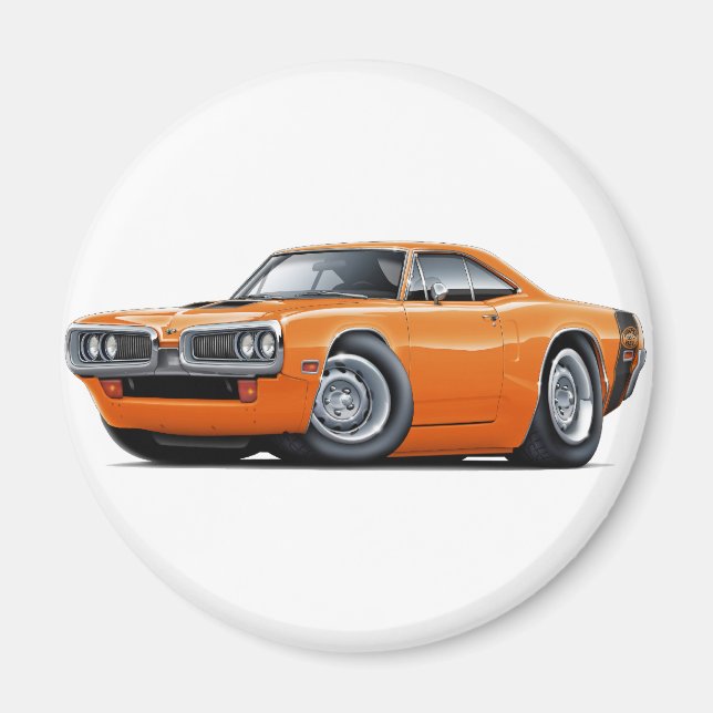 1970 Super Bee Orange-Black Car Magnet (Front)