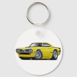 1970 Super Bee Yellow-Black C-Stripe Keychain