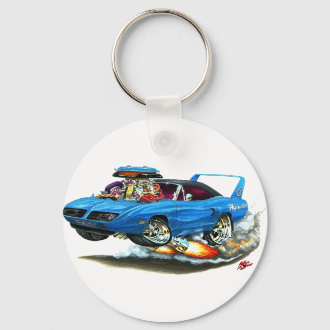 1970 Superbird Blue Car Keychain (Front)