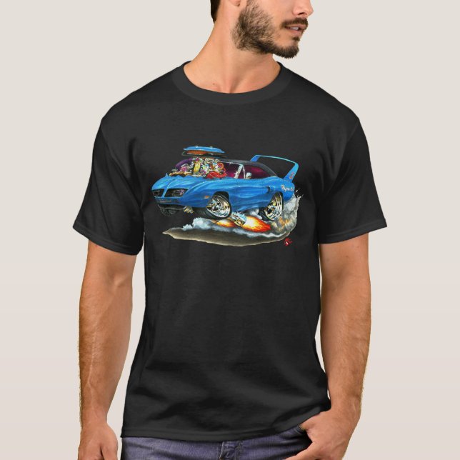 1970 Superbird Blue Car T-Shirt (Front)