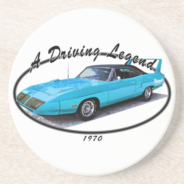 1970 Superbird Blue Sandstone Coaster (Front)