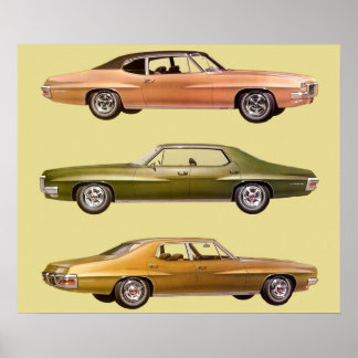 1970 three muscle cars poster