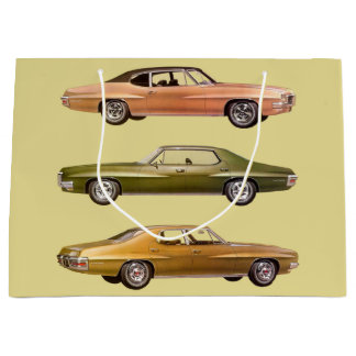 1970 three muscle cars print large gift bag