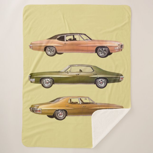 1970 three muscle cars print sherpa blanket (Front)