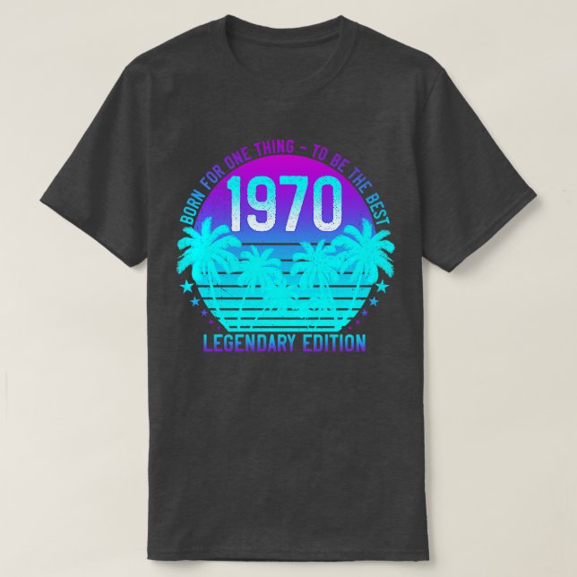 1970 Vintage 51st Birthday Aesthetic Sunset Palm 5 T-Shirt (Design Front)