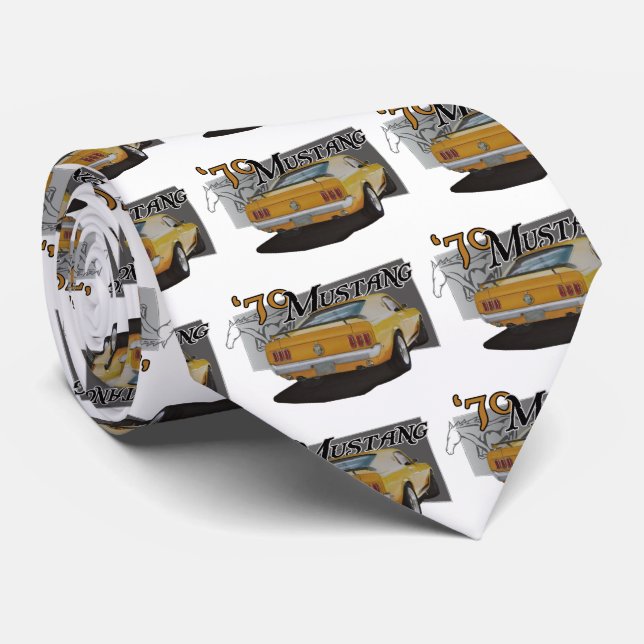 1970 Yellow Mustang Fastback Neck Tie (Rolled)