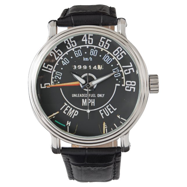 1970s-1980s Classic Car Speedometer With Gauges Watch (Front)