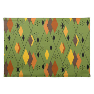 1970s Atomic Diamonds Cloth Placemat