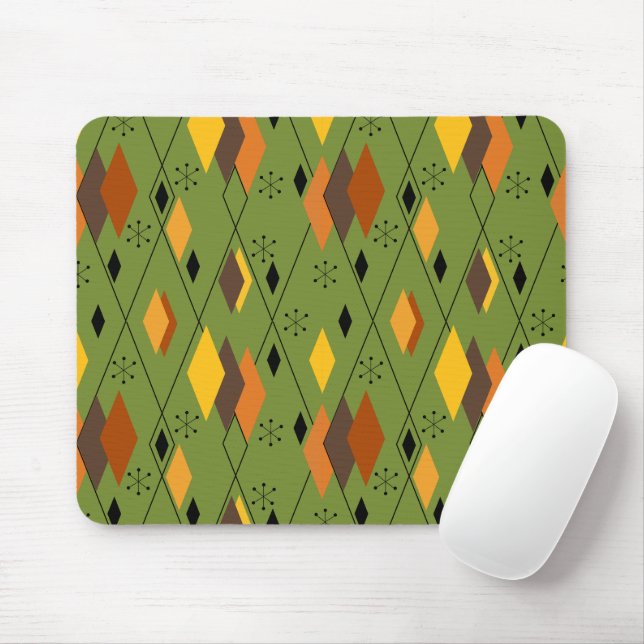 1970s Atomic Diamonds  Mouse Pad (With Mouse)