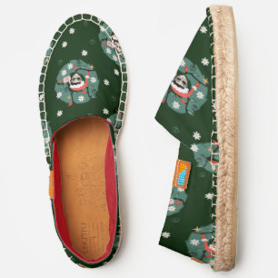 1970s christmas wreath santa alien espadrilles