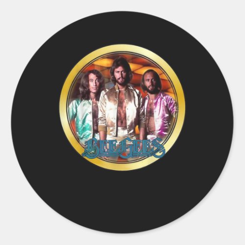 1970s Classic Bee Gees Custom Art Classic Round Sticker