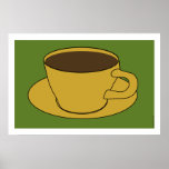 1970's Coffee Cup Pop Art poster<br><div class="desc">Harvest gold and Avocado green, these are the colors that defined the seventies. Hang this poster in your mid-century modern pad then sit back and enjoy a cup of perked coffee. NOTE: This poster was created to be 36x24. To get this size hit the Customize It button and put in...</div>