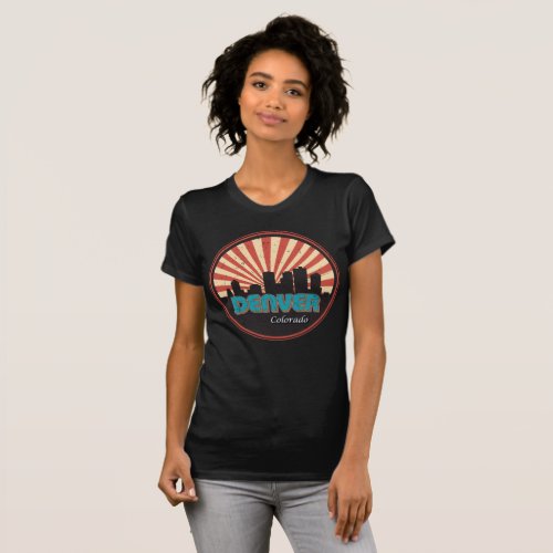 1970s Denver Colorado State Skyline Retro Vintage T_Shirt