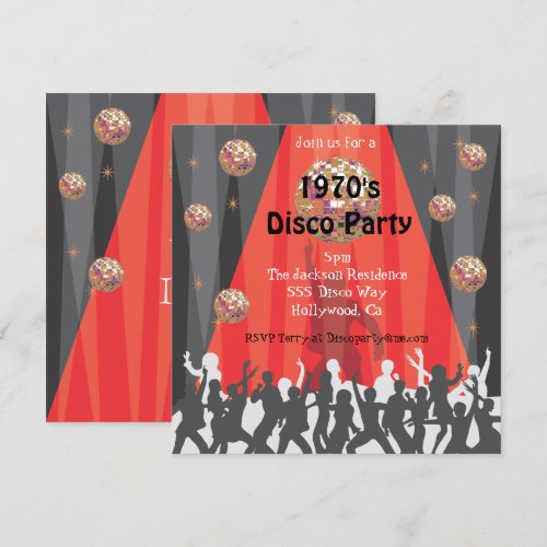 1970's Disco Party Invitation