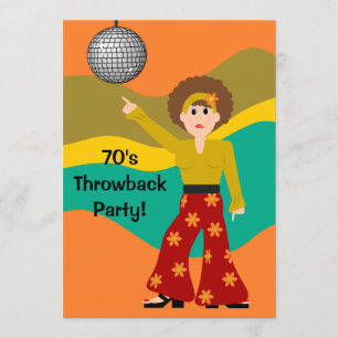 1970's Disco Theme Party Invitation