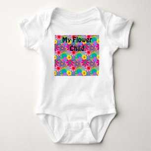 1970s Flower Power Baby Bodysuit