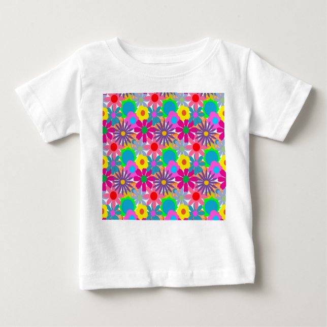 1970s Flower Power  Baby T-Shirt (Front)