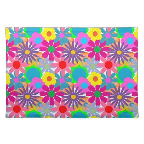 1970s Flower Power Cloth Placemat