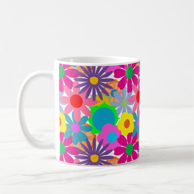 1970s Flower Power Coffee Mug (Left)