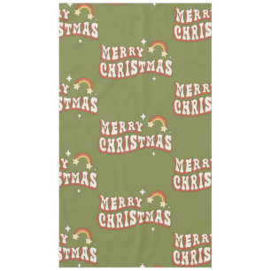 1970s groovy merry christmas funky tablecloth