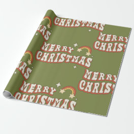 1970s groovy merry christmas funky wrapping paper