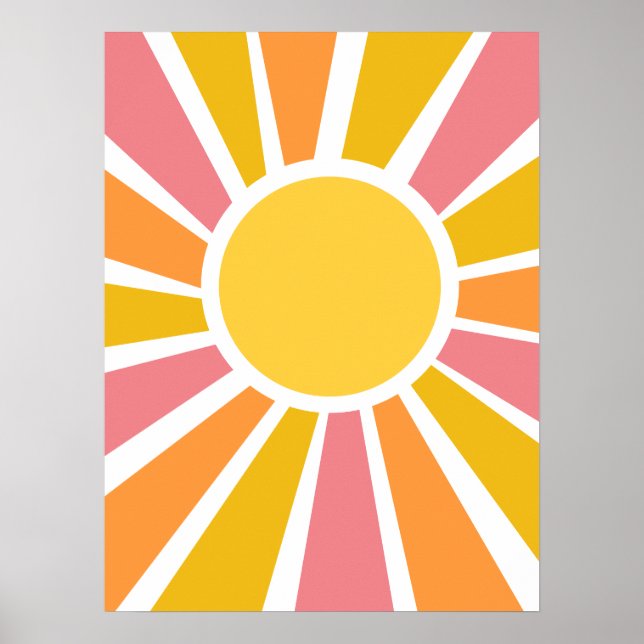 1970s hippie modern sunburst poster (Front)