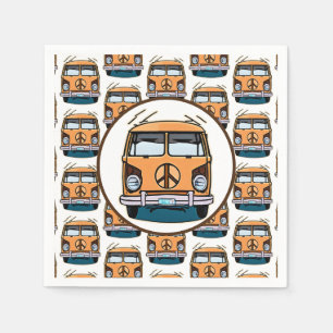 1970's Hippie Van Retro Vintage Style Birthday Napkins