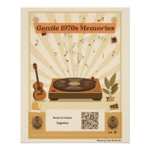1970s Memory Care Music Poster Dementia Alzheimer