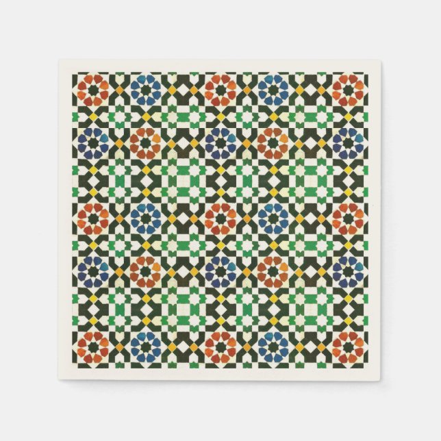 1970s Moroccan Color Pattern Napkins (Front)