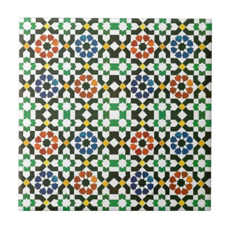 1970s Moroccan Color Pattern Tile