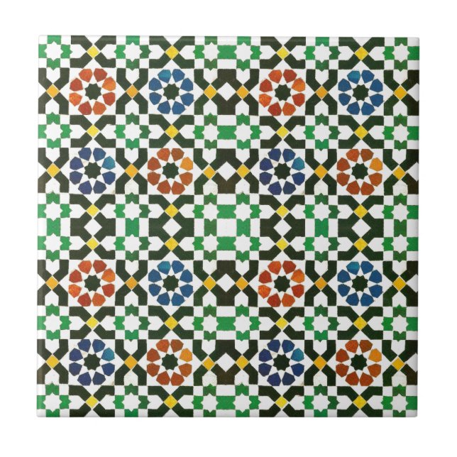 1970s Moroccan Color Pattern Tile (Front)