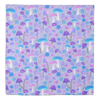 1970s Mushrooms Flowers Woodland Purple Lavender