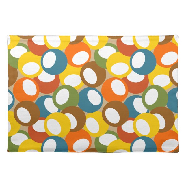 1970s Olive Circles Cloth Placemat