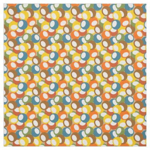 1970s Olive Circles Fabric