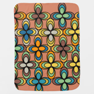 1970s Oval Flowers Baby Blanket