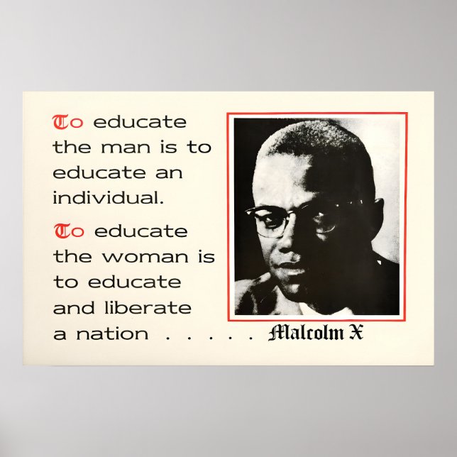 1970s Poster Black Panther - Malcolm X quote (Front)