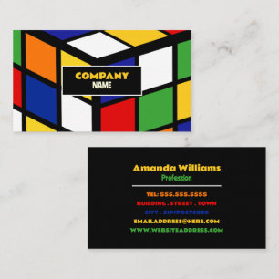 1970's Puzzle Design, Retro Style Business Card