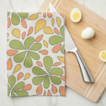 1970s Retro Abstract Flowers Green Yellow Pink Kitchen Towel<br><div class="desc">This fabulously funky 1970s retro kitchen towel features green abstract flowers releasing pink and yellow seeds,  on a creamy background. Add that pop of boldness and cheer into your kitchen decor by having this towel hang from the oven door!</div>
